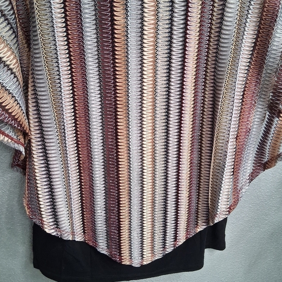 Apt.9 Striped Multicolor Poncho Top  Sizr L - Picture 6 of 14
